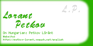 lorant petkov business card
